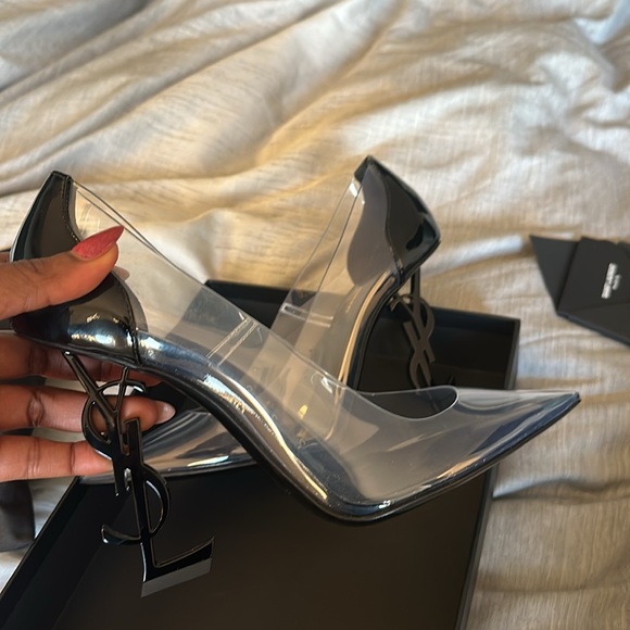 Brand new Saint Laurent YSL opyum pumps! Transparent with pure black ysl heels. - Picture 10 of 13